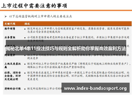揭秘北单4串11投注技巧与规则全解析助你掌握高效盈利方法 揭秘北单4串11投注技巧与规则全解析助你掌握高效盈利方法